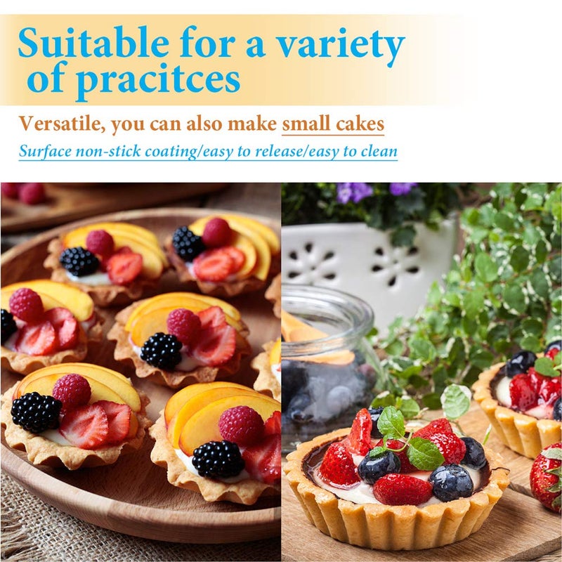 Amytalk 20 Packs Cupcake Mold, 3.8inch Stainless Steel Mini Pie Tartlet Cupcake Cake Muffin Mold Tin Pan Baking Tool - Image 5